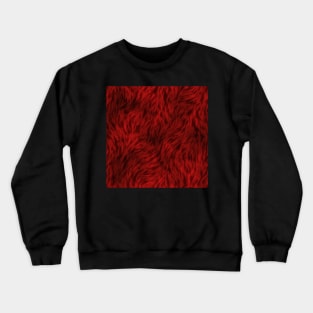 Deep Red Fur Design Crewneck Sweatshirt